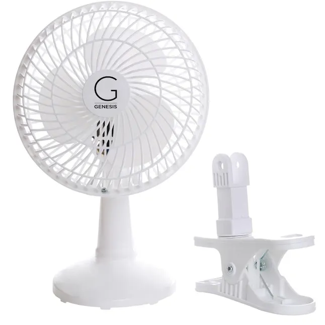 Genesis 6-in 120-Volt 2-Speed Indoor White Personal Fan | A1CLIPFANWHITE