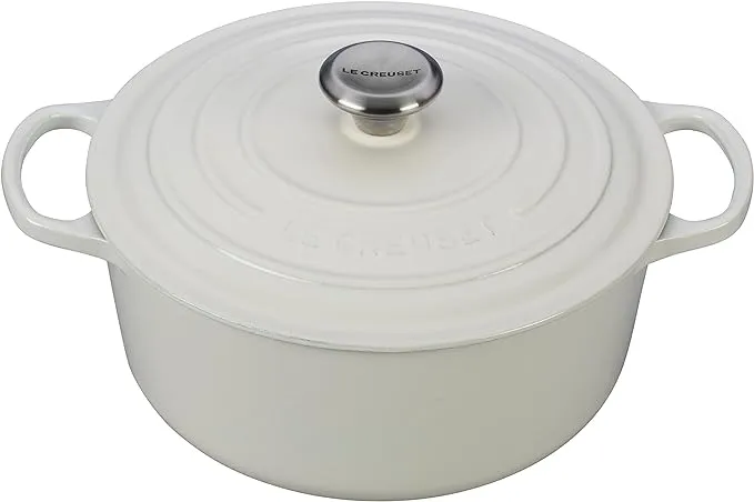 Le Creuset Signature 5.5-Quart Cast Iron Round Dutch Oven - White