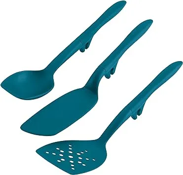 Rachael Ray Tools and Gadgets Lazy Spoon and Flexi Turner Set, 3-Piece - Light Blue