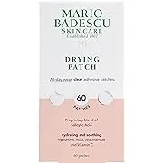 Mario Badescu Drying Patch Blemish Covering, Invisible Spot Treatment, Absorbing All Day Polymer Adhesion with Vitamin C, Vegan & Cruelty Free, Strong Hold (60 Patches, 12mm), Clear