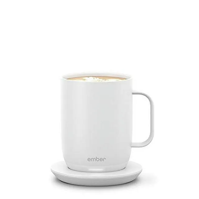 Ember Temperature Control Smart Mug 2, 14 oz, White, 80 min. Battery Life - App Controlled Heated Coffee Mug - Improved Design