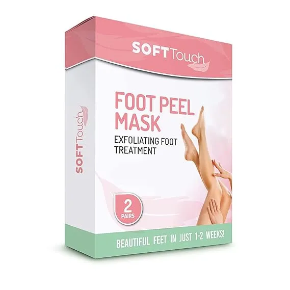 Soft Touch Foot Peel Mask - Pack of 2 Feet Peeling Masks for Dry, Cracked Heels & Calluses - Exfoliating Foot Mask Peel for Baby Soft Skin (Original)