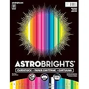 Astrobrights Colored Cardstock, 8.5" x 11", Spectrum Assortment, 100 Sheets/Ream (91398)