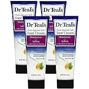 Dr. Teals Pure Epsom Salt Foot Cream Gift Set (4 Pack, 8oz Ea.) - Moisturize & Soften with Shea Butter & Aloe Vera Essential Oils - Eases Aches & Pains, Promotes Healthy Looking Skin