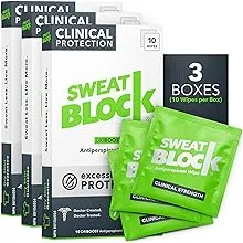 SweatBlock Clinical Strength Antiperspirant Wipes for Hyperhidrosis 3 Box Deal -