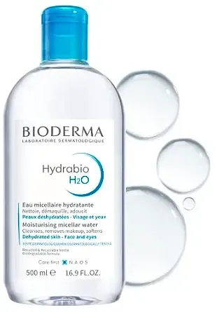 Bioderma - Hydrabio H2O Micellar Water - Face Cleanser and Makeup Remover - Micellar Cleansing Water for Dehydrated Sensitive Skin