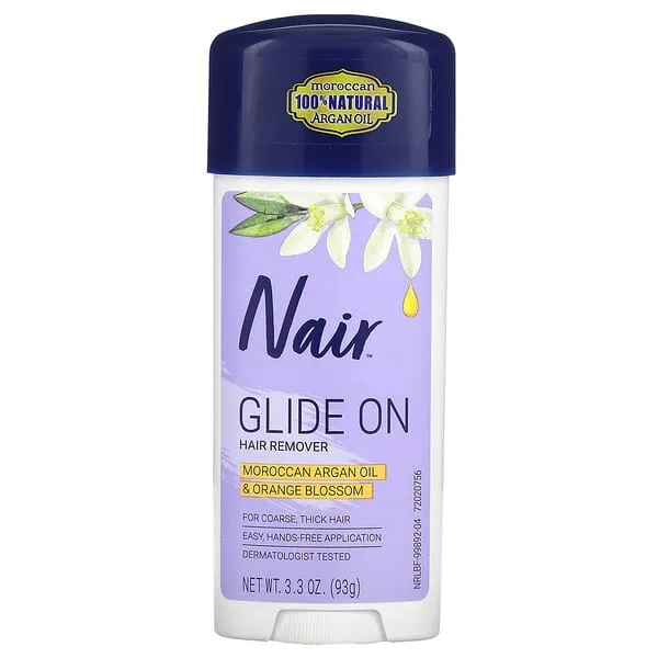 Nair Hair Remover Glides Away for Bikini, Arms & Underarms with Argan Oil, 3.3oz