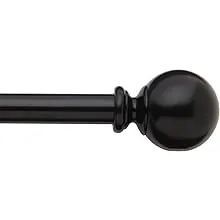 Bali Blinds 5/8" Ball Cafe Rod Set, 48-84", Glossy Black