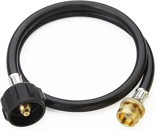 3 Feet Propane Adapter Hose, 1lb to 20lb Adapter Converts 1lb Appliances to 5-40lb Tanks, Stainless Steel Braided Hose for Blackstone Griddle, Weber Q, Coleman Grill, Buddy Heaters and More