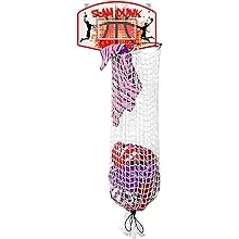 Bundaloo Slam Dunk Basketball Hamper - Over The Door 2 In 1 Hanging Basketball Hoop Or Laundry Hamper Boys & Girls Room Decor - Fun Gift