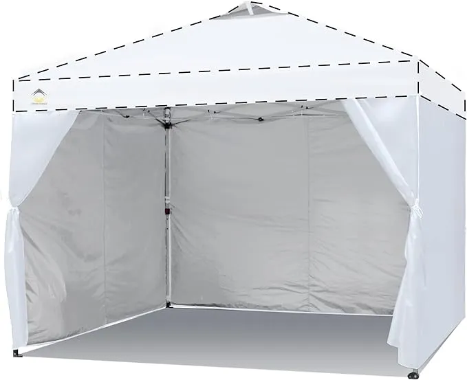 CROWN SHADES SunWall Silver Coated for 10x10 Pop up Canopy Tent, 1 Pack Sidewall Only with Silver Coating (4 Packs, Blue)