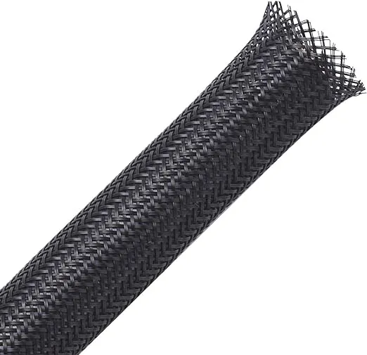 100ft - 1/2 inch Flexo PET Expandable Braided Sleeving Black, Size: One size