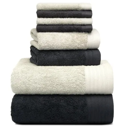 Weidemans Premium 8 Pieces Towel Set Including 2 Bath Towels 30 inch x 56 inch, 2 Hand Towels 18 inch x 30 inch and 4 Washcloths 13 inch x 13 inch - Color: