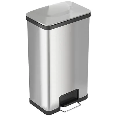 halo AirStep 13 Gallon Kitchen Trash Can – Stainless Steel Step Trash Can with Deodorizer – Replaceable Air Damper - Silent and Gentle Lid Close - TR13SS