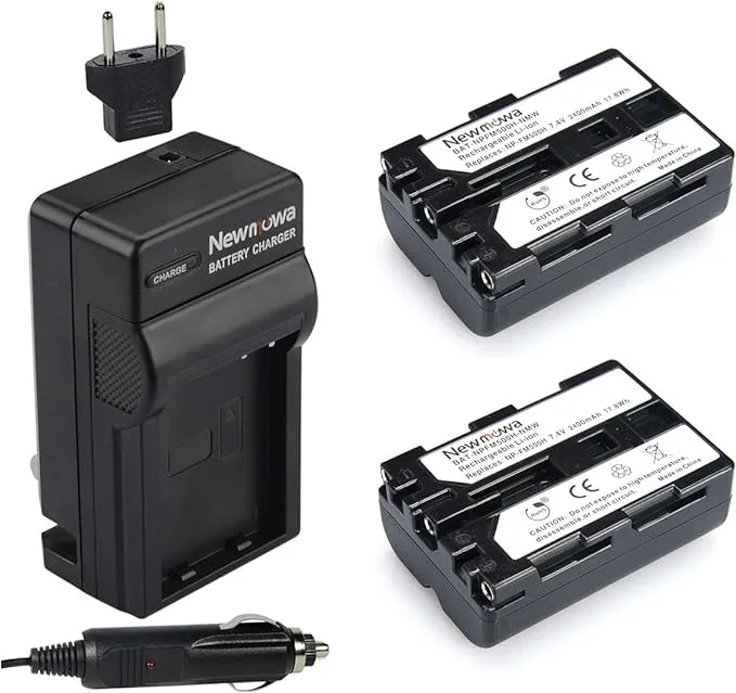 Newmowa NP-FM500H Replacement Battery and Charger Kit for Sony Alpha A57 A58 A65 A77 a99 A500 A550 A560 A580 A700 A850 A900 Sony SLT a99 II