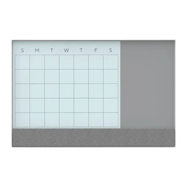 Tru Red Magnetic Tempered Glass Dry Erase Board, White, 4-ft x 3-ft (TR61196)