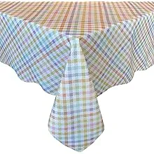 Newbridge Sweet Gingham Easter and Spring Easy Care Fabric Tablecloth, 52 x 70 Oblong/Rectangle