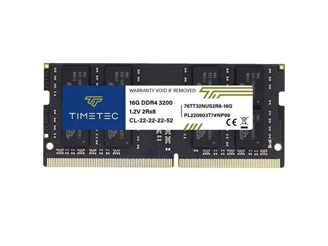 Timetec 16GB DDR4 3200MHz (DDR4-3200) PC4-25600 non-ECC Unbuffered 1.2V CL22 2Rx8 Dual Rank 260 Pin SODIMM Compatible with AMD and Intel Gaming