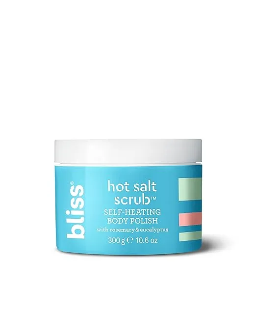 Bliss Hot Salt Scrub, Self-Heating Body Polish Warming Scrub to Exfoliate, Heal, and Smooth Skin