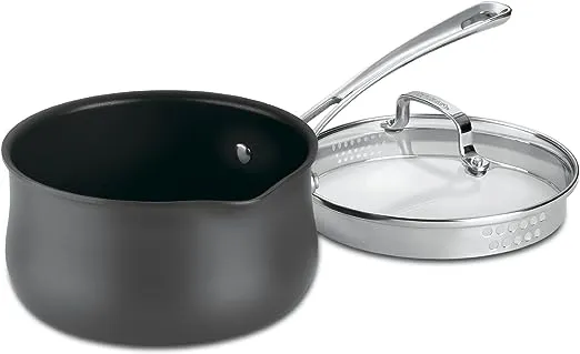 Cuisinart Contour Hard Anodized 2-Quart Pour Saucepan with Cover,Black