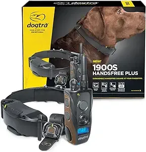 Dogtra 1900S HANDSFREE Plus Remote Dog Training E-Collar with Expandable HANDSFREE Square for Discreet Control Ergonomic Rechargeable 3/4-Mile Range Waterproof High-Output