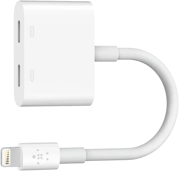 Belkin Rockstar Audio + Charge - Lightning Cable & iPhone Charger Adapter - Audio Phone Charger - Compatible W/ iPhone 14, iPhone 13, iPhone 12 & All Models W/ Lightning Port