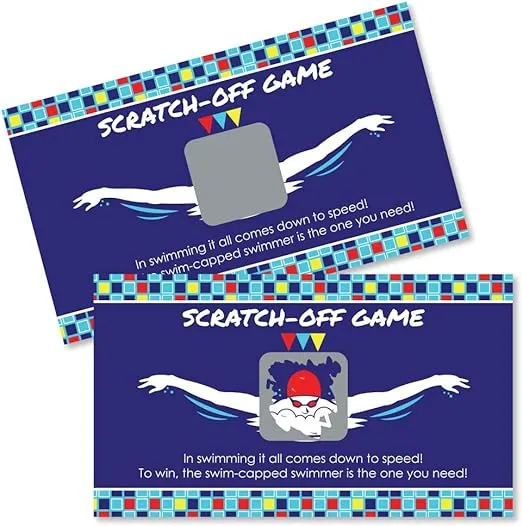 Making Waves - Swim Team - Swimming Party Game Scratch Off Cards - 22 Ct