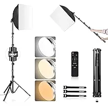 Torjim Softbox Photography Lighting Kit 16'' x 16'' Professional Softbox Lighting Kit with 85W 3000-7500k LED Bulbs