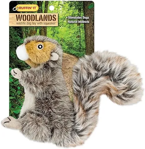 RUFFIN' IT Reaowazo Woodlands Plush Squirrel Dog Toy, Small