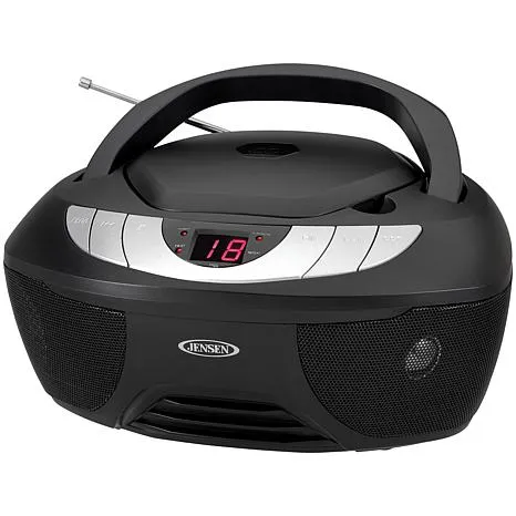 Jensen CD-475 Portable CD Player with AM/FM Stereo Radio, Black