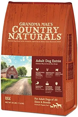 Grandma Mae's Country Naturals Senior Low Fat Dry Dog Food, 4 lb