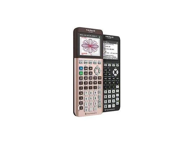 Texas Instruments TI-84 Plus CE Graphing Calculator - Clock, Date/Time Display, Impact Resistant Cover, Slide-on Hard Case, Backlit Display - LCD.