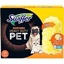 Swiffer Pet Heavy Duty Dusters Refills, Multisurface 360 Dusters with Febreze Odor Defense, 11 Count