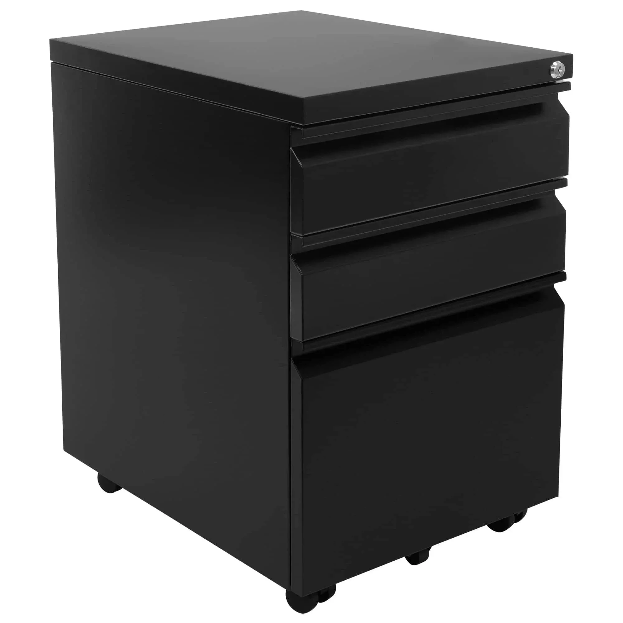 Mount-It! Mobile File Cabinet with 3 Drawers (Black)