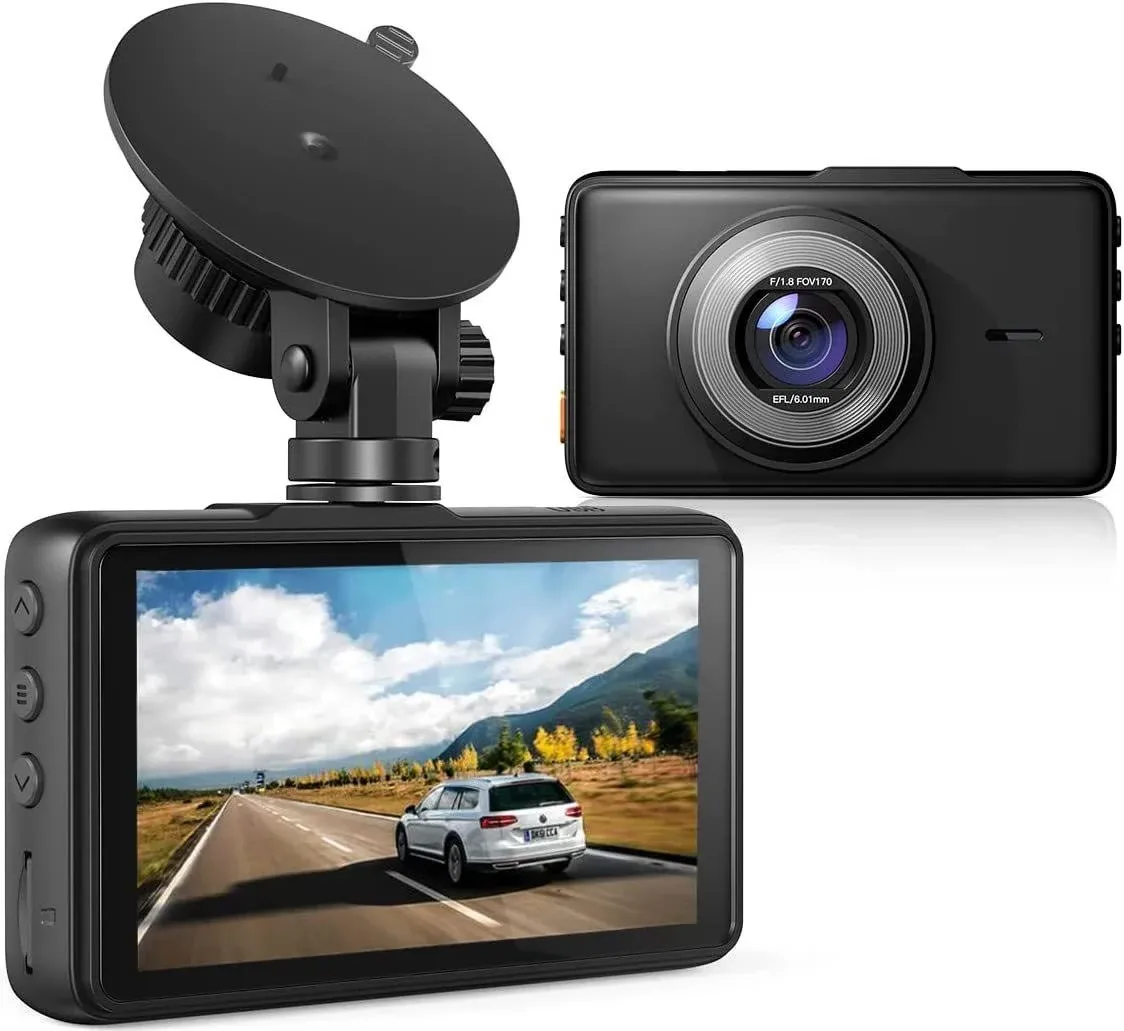 Premium Dash Cam - 2 Mounting Options, Enhanced Night Vision, Motion Detection