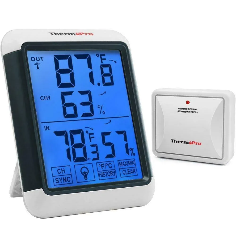 ThermoPro-Hygromètre numérique sans fil TP65C, moniteur de température et d ...