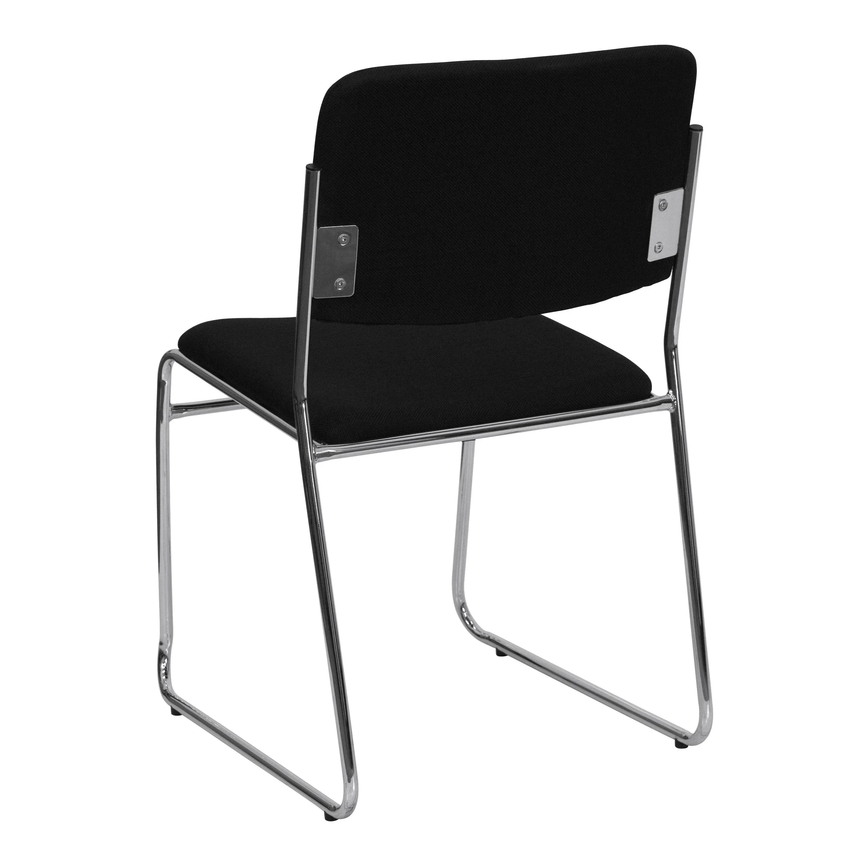 Flash Furniture HERCULES Series Fabric Stacking Chair with Sled Base, Black (XU8700BLKB30)