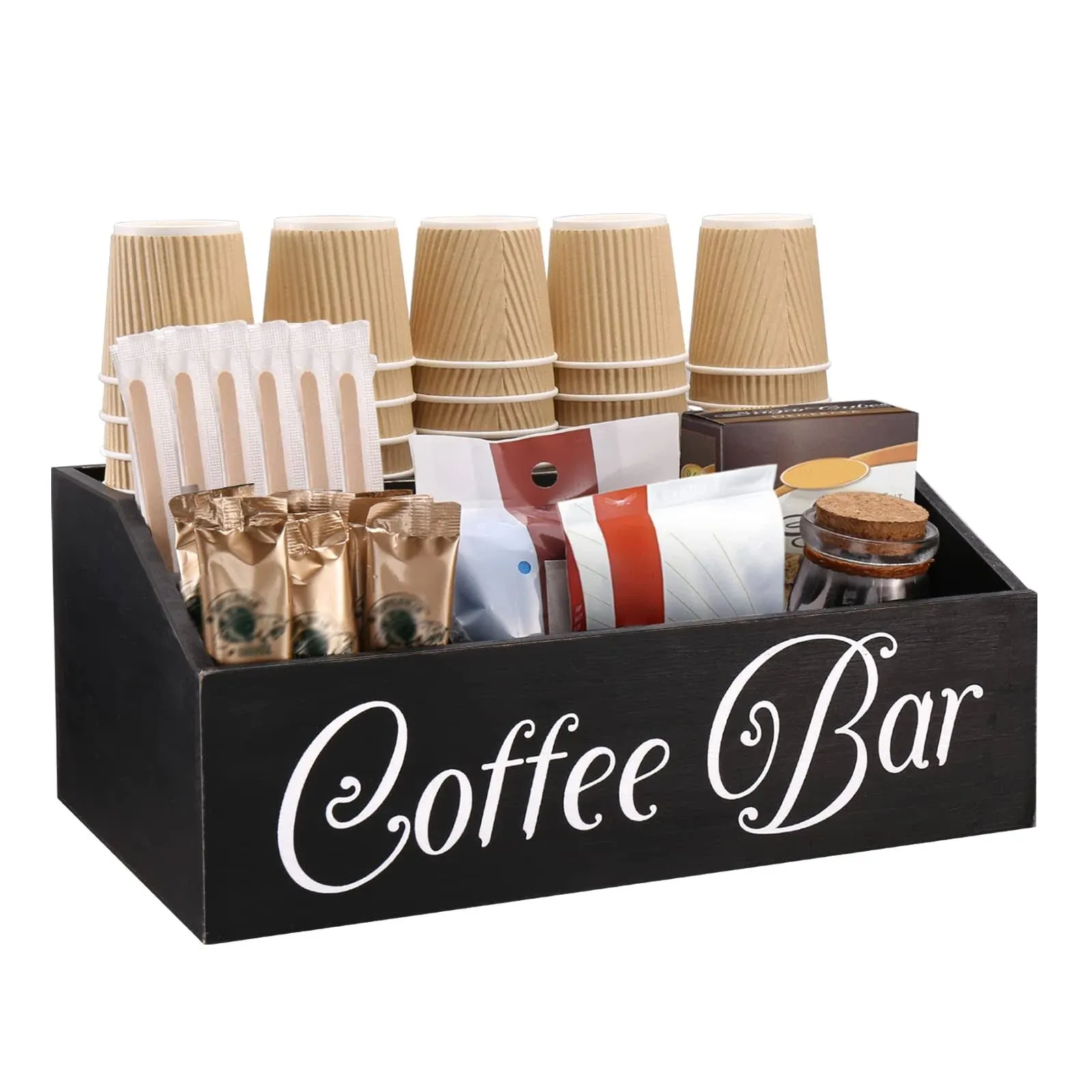 Coffee Station Organizer Wooden Coffee Bar Storage Organizer K Cup Organizer For