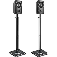 Mounting Dream Speaker Stands - Height Adjustable Speaker Stand for Vizio, Polk, JBL, Sony, Speaker Stands Pair with Wire Management (Holds up to11LBS Per Stand)