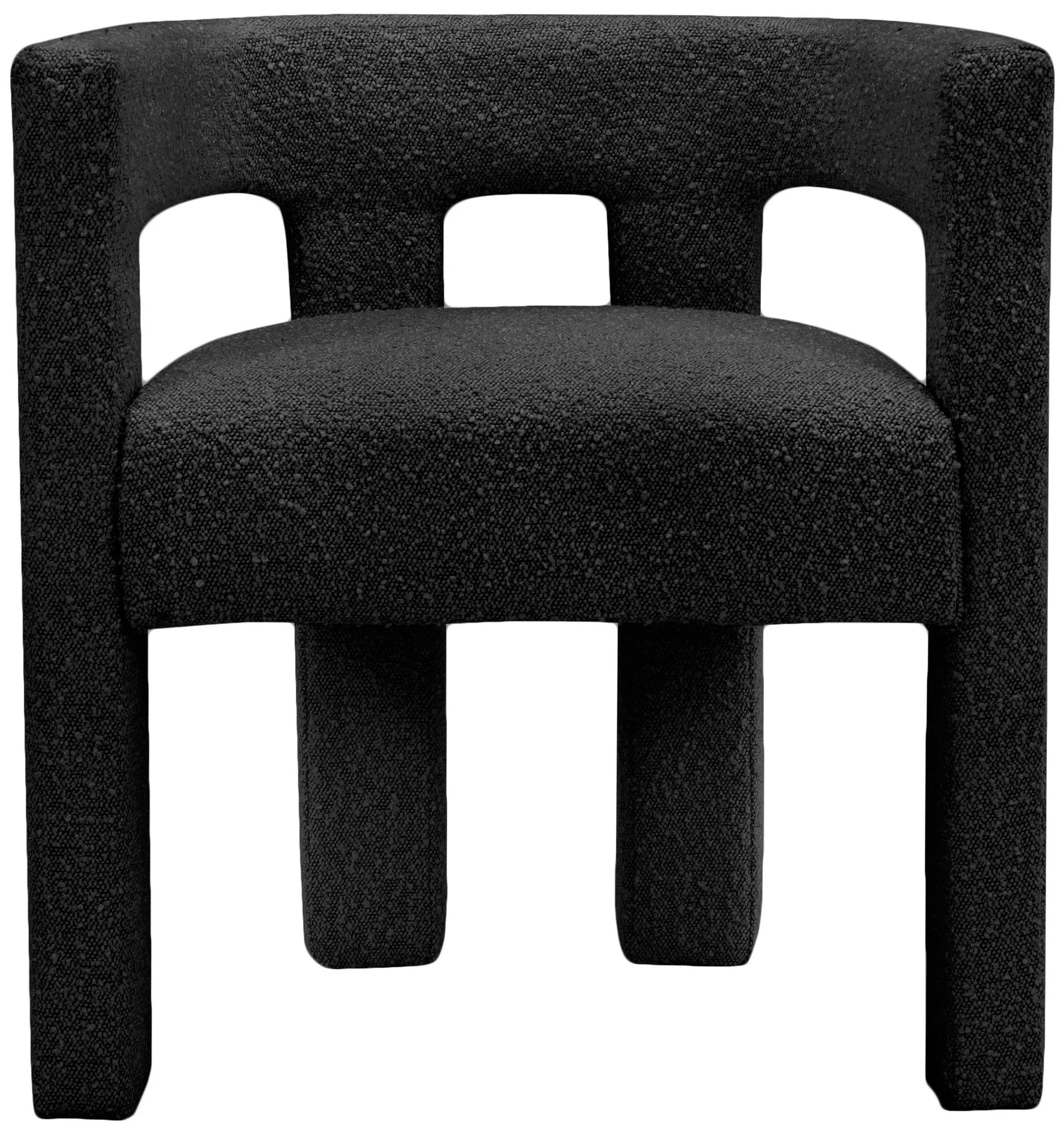 Meridian Athena Black Boucle Fabric Accent/Dining Chair