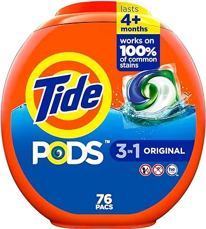 Tide PODS Original Scent HE Turbo Liquid Detergent Pacs, 57 Count