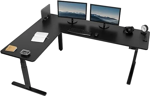 Black Corner 67in x 60in Electric Desk Vivo