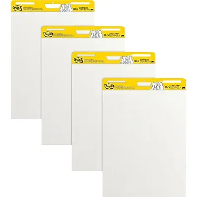 Post-it Super Sticky Easel Pad, 25 in x 30 in, White, 30 Sheets/Pad, 4 Pads/Pack, Great for Virtual Teachers and Students (559 VAD 4PK)