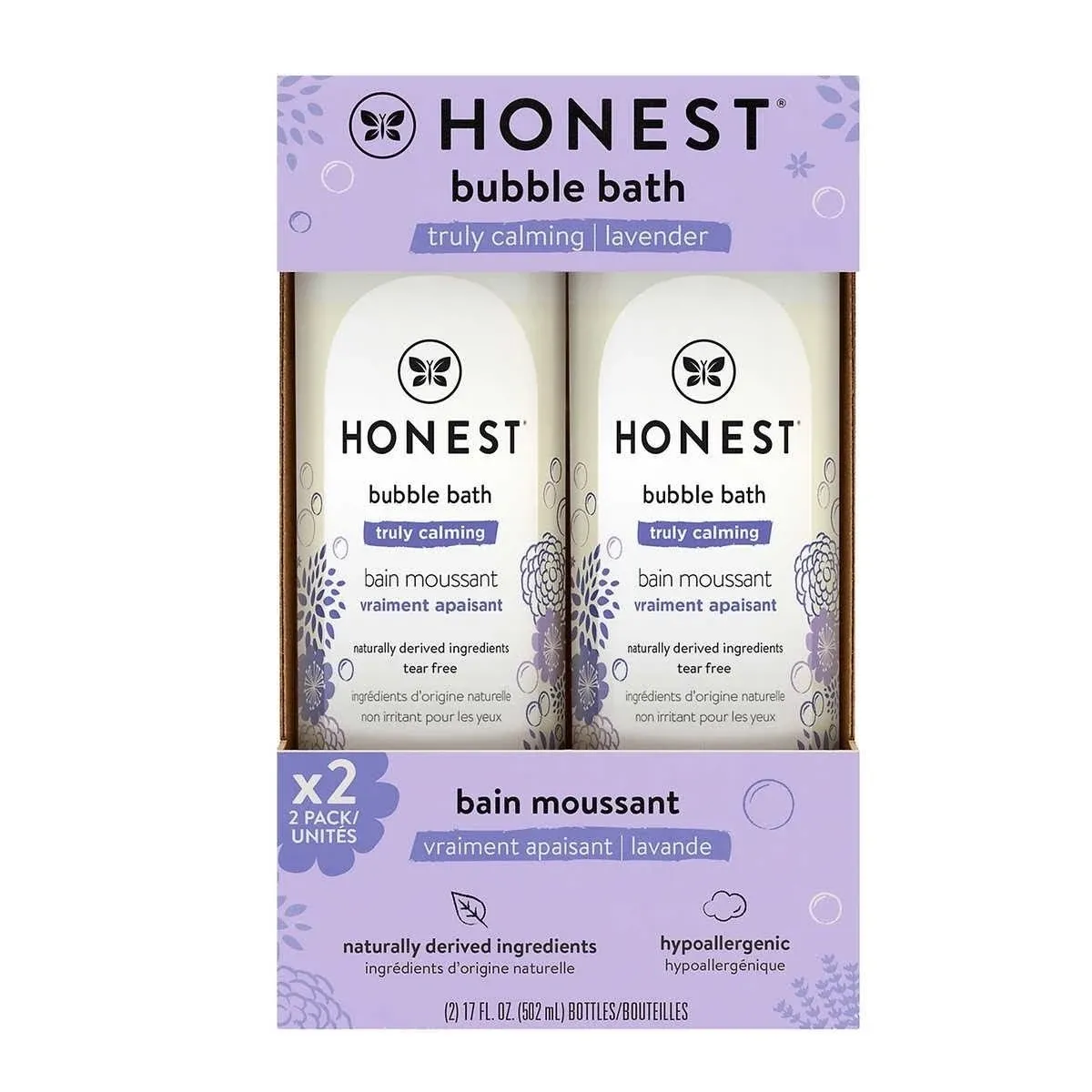 The Honest Company Bubble Bath, Truly Calming Lavender, 17.0 fl oz, 2-Pack