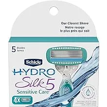 Schick Hydro Silk 5-Blade Sensitive Care Women's Razor Refills, 6 Ct, Hydrates & Protects From From Irritation, Hypoallergenic Formula