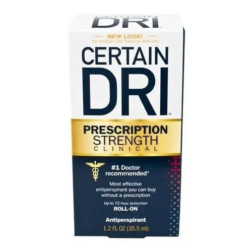 Certain Dri Prescription Strength Clinical Antiperspirant & Deodorant, Roll-On, 1.2 oz.