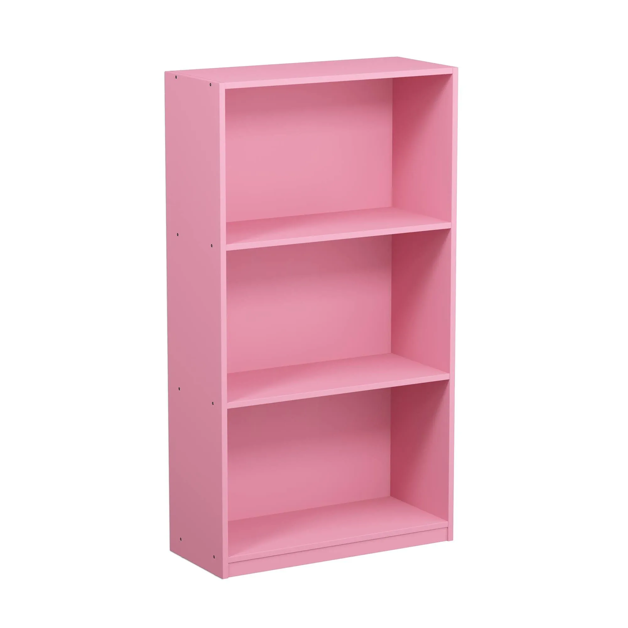 Furinno 99736PI Basic 3-Tier Bookcase Storage Shelves - Pink