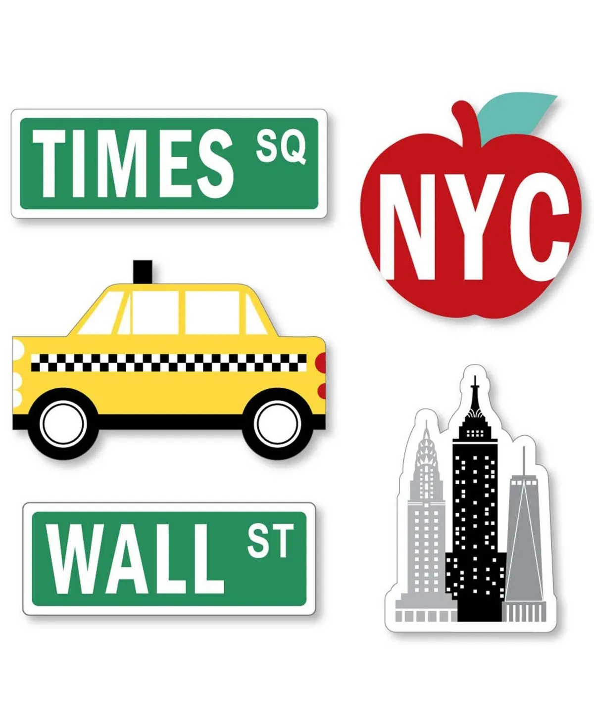 NYC Cityscape - DIY Shaped New York City Party Cut-Outs - 24 Ct