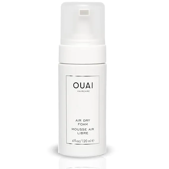 OUAI Air Dry Foam - Wash and Wear Mousse for Perfect Air-Dried Waves - With Kale and Carrot Extract to Condition, Protect & Detangle Hair - Free of Parabens, Sulfates & Phthalates - 4 fl oz