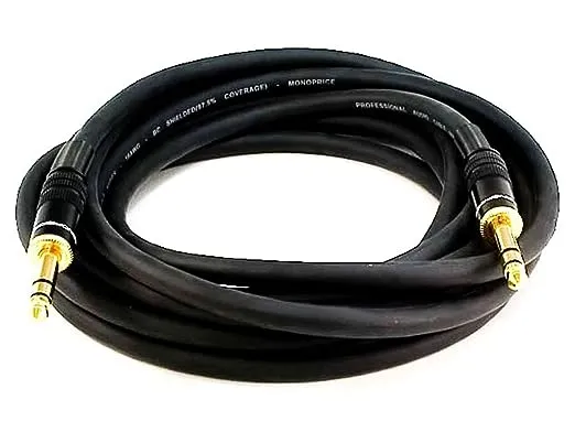 Monoprice 15ft Premier Series 1/4in TRS male to male Cable, 16AWG (Gold Plated)